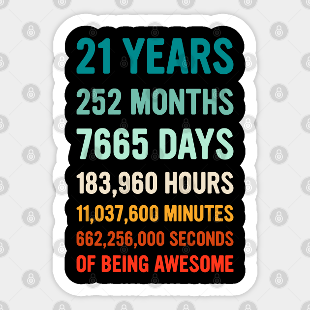 21st Birthday Countdown Of Being Awesome Happy Birthday Funny Gift